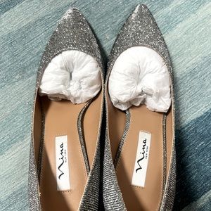Nina Womens Charcoal Luna Pumps Silver size 10 Wide, Style NINA60-W